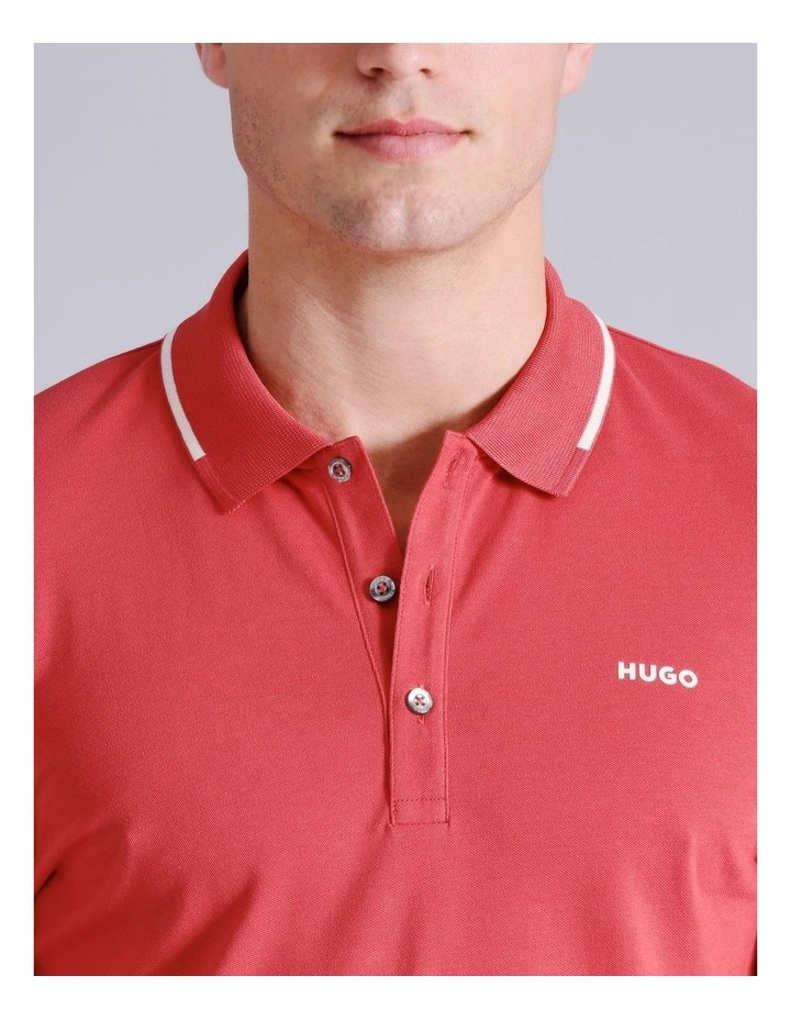 Dinoso Polo Shirt in Medium Red image 3