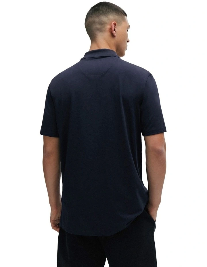 Dekok Zip Polo Shirt in Dark Blue image 2