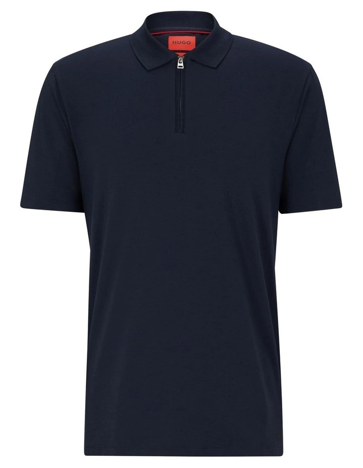 Dekok Zip Polo Shirt in Dark Blue image 5