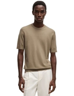 San Carl Knitted T-shirt in Medium Brown