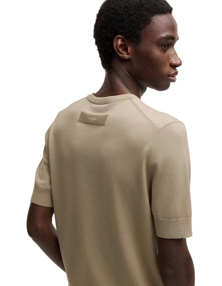 San Carl Knitted T-shirt in Medium Brown image 3