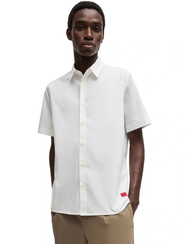 Ebor Short Sleeve Shirt in Open White image 1