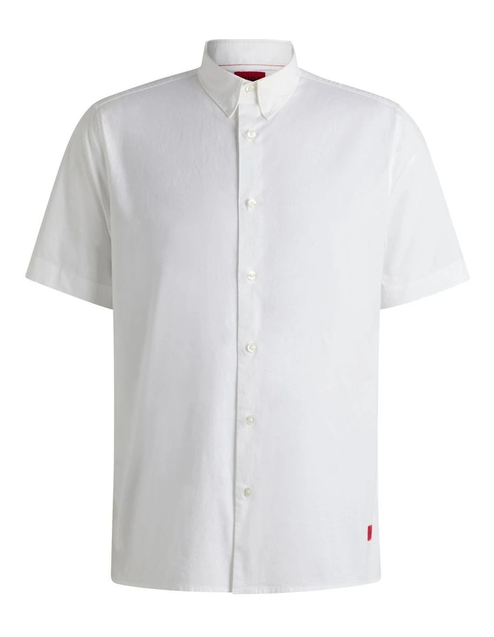 Ebor Short Sleeve Shirt in Open White image 5