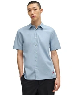 Ebor Short Sleeve Shirt in Open Blue