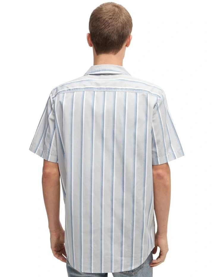 Ellino Short Sleeve Shirt in Light/ Pastel Grey image 2