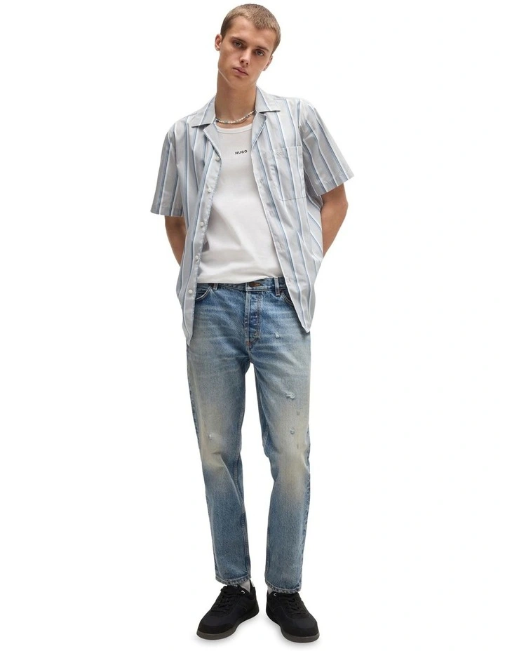 Ellino Short Sleeve Shirt in Light/ Pastel Grey image 4