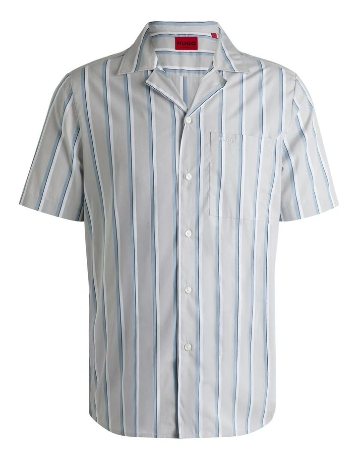 Ellino Short Sleeve Shirt in Light/ Pastel Grey image 5