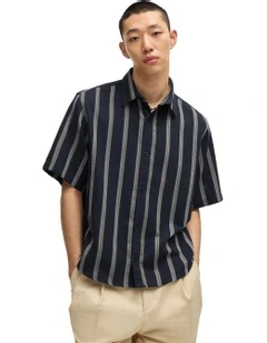 Eralino Short Sleeve Shirt in Dark Blue