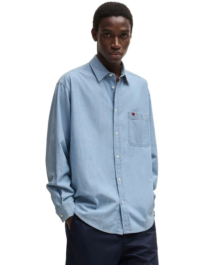 Erillo Long Sleeve Shirt in Light/Pastel Blue image 1