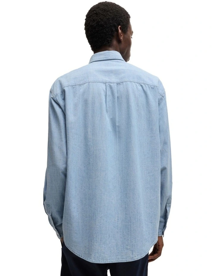 Erillo Long Sleeve Shirt in Light/Pastel Blue image 2
