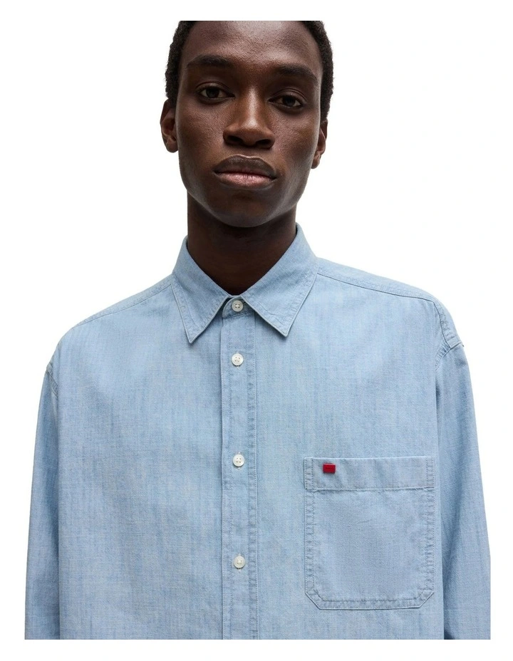 Erillo Long Sleeve Shirt in Light/Pastel Blue image 3