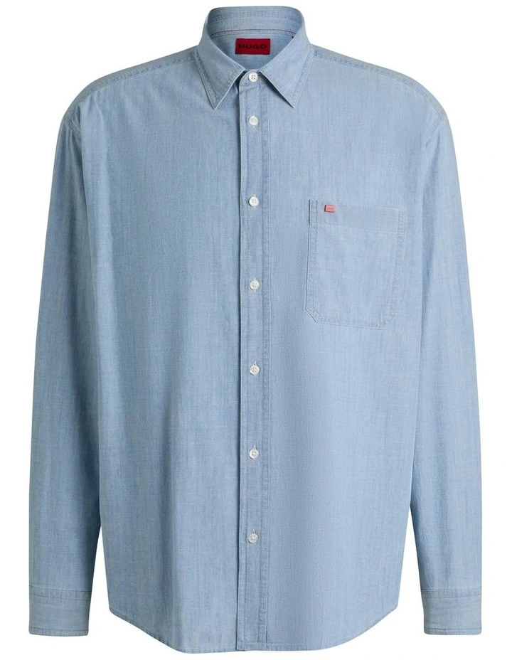 Erillo Long Sleeve Shirt in Light/Pastel Blue image 4