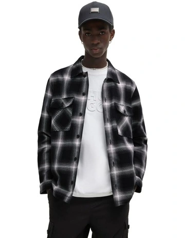Enalu Long Sleeve Overshirt in Black