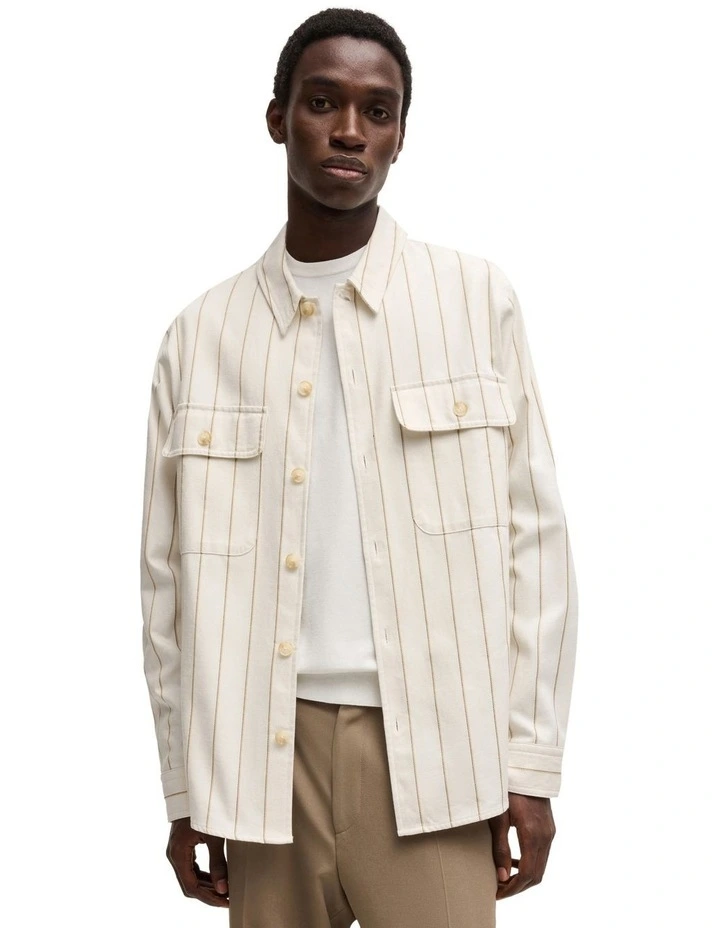 Ernius Long Sleeve Overshirt in Natural image 1