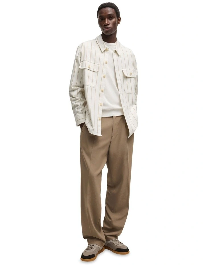 Ernius Long Sleeve Overshirt in Natural image 4