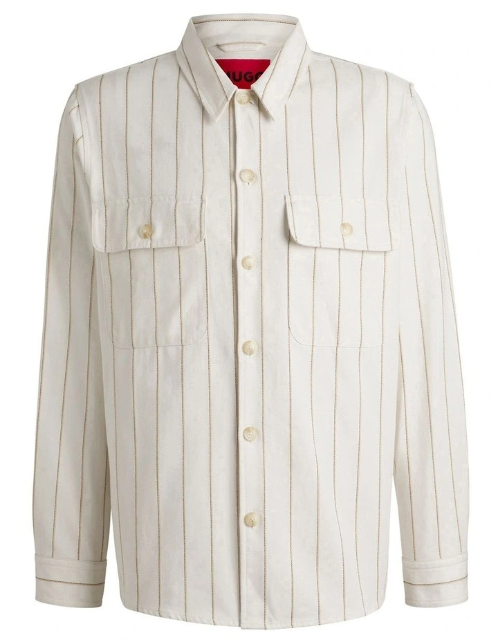 Ernius Long Sleeve Overshirt in Natural image 5