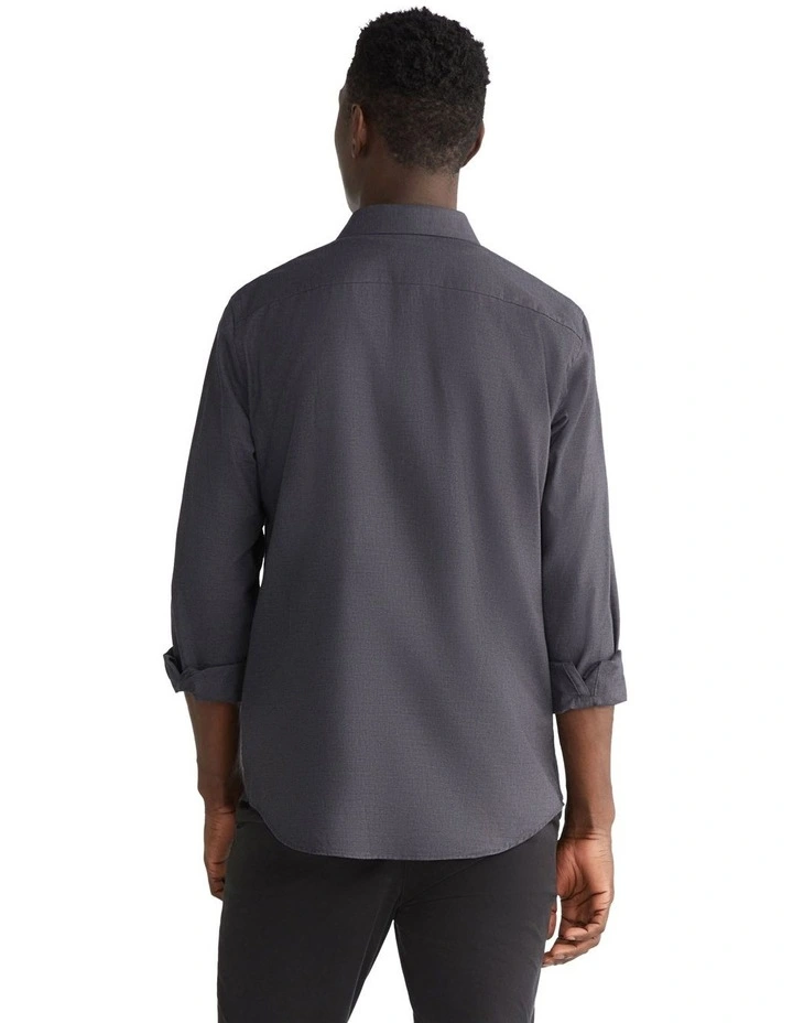 Flannel Solid Long Sleeve Shirt in Grey image 3