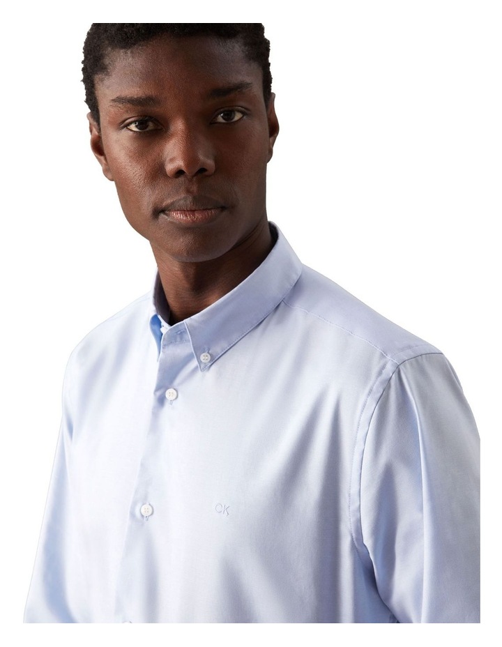 Oxford Stretch Regular Fit Long Sleeve Shirt in Vista Blue image 4