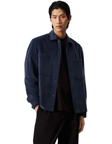 Micro Corduroy Overshirt in Ink