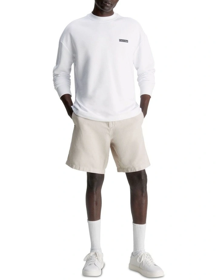 Cotton Linen Tencel Wide Leg Short in Beige image 2