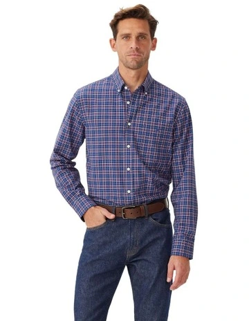 Regular Broadcloth Long Sleeve Shirt in Indigo