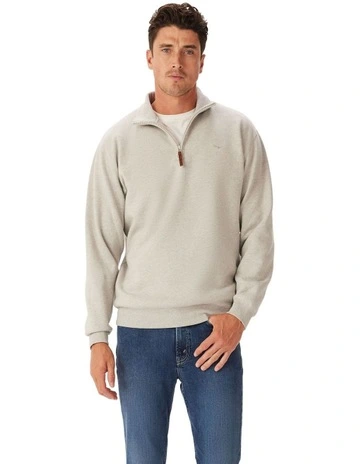 Mulyungarie 1/4 Zip Sweatshirt in Grey Marle
