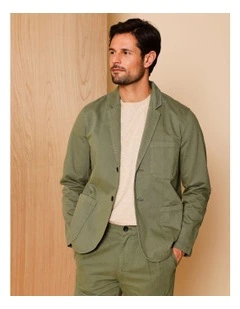 Pierre Garment Dyed Jacket in Khaki