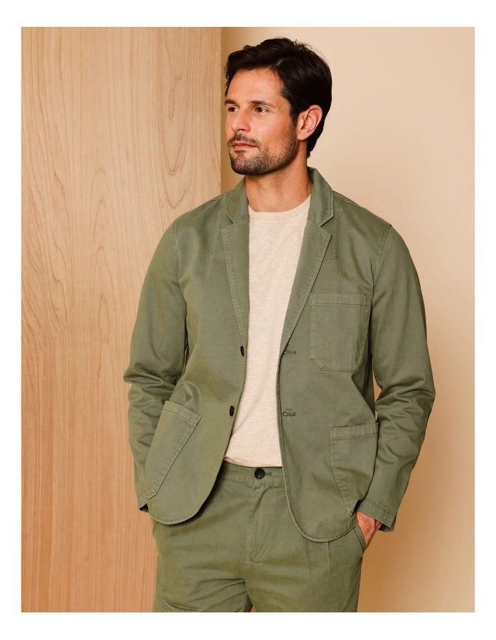 Pierre Garment Dyed Jacket in Khaki image 1
