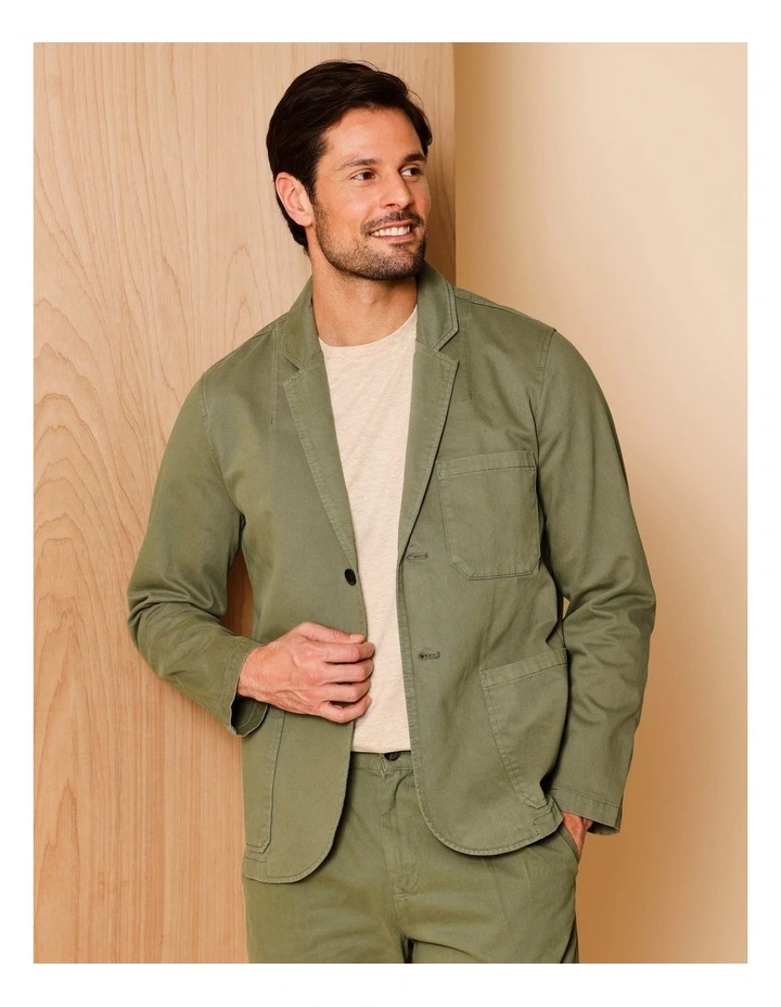 Pierre Garment Dyed Jacket in Khaki image 3