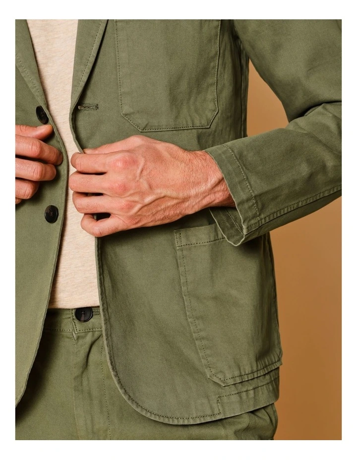 Pierre Garment Dyed Jacket in Khaki image 4