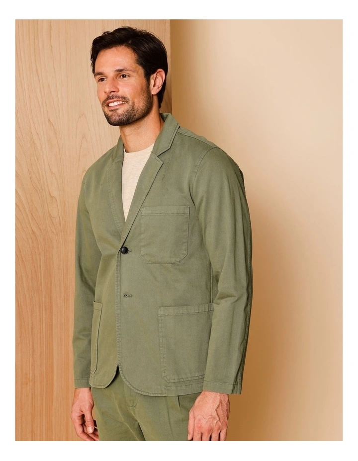 Pierre Garment Dyed Jacket in Khaki image 5