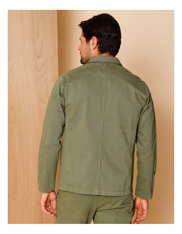 Pierre Garment Dyed Jacket in Khaki image 6