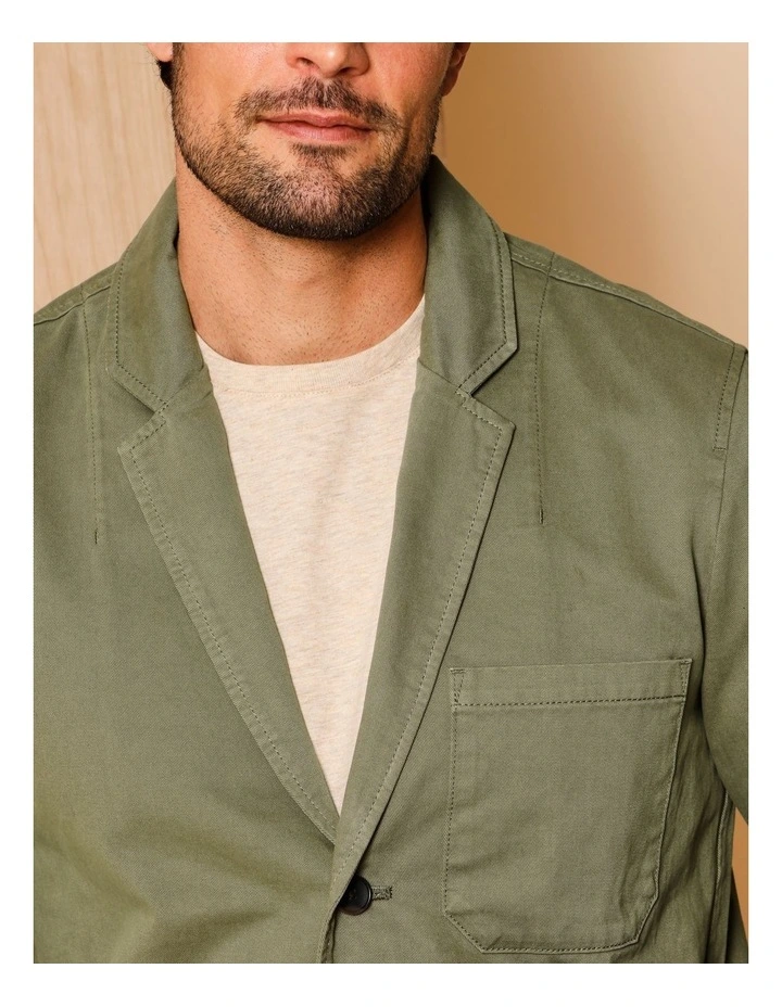 Pierre Garment Dyed Jacket in Khaki image 7