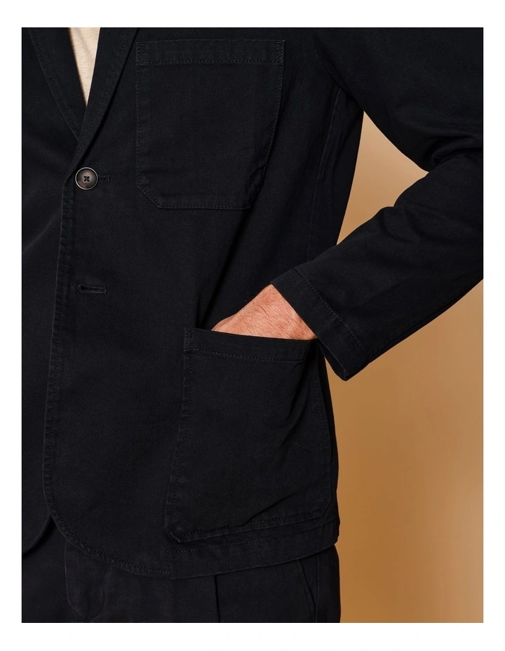 Pierre Garment Dyed Jacket in Navy image 3