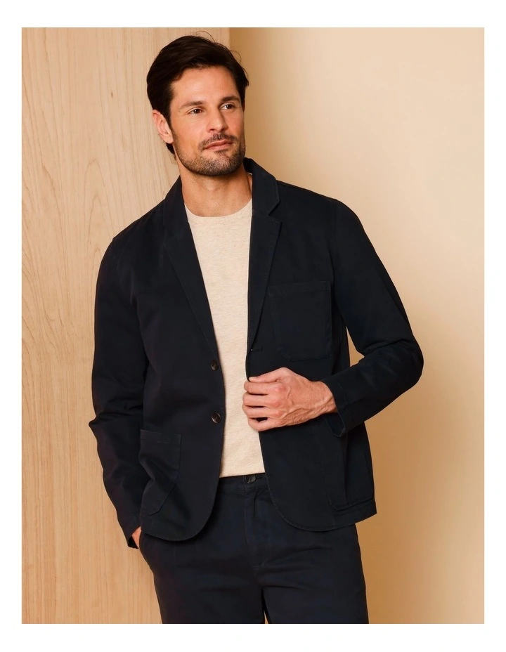 Pierre Garment Dyed Jacket in Navy image 4