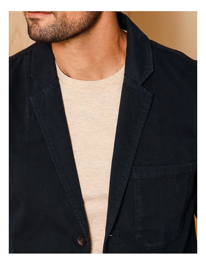 Pierre Garment Dyed Jacket in Navy image 5