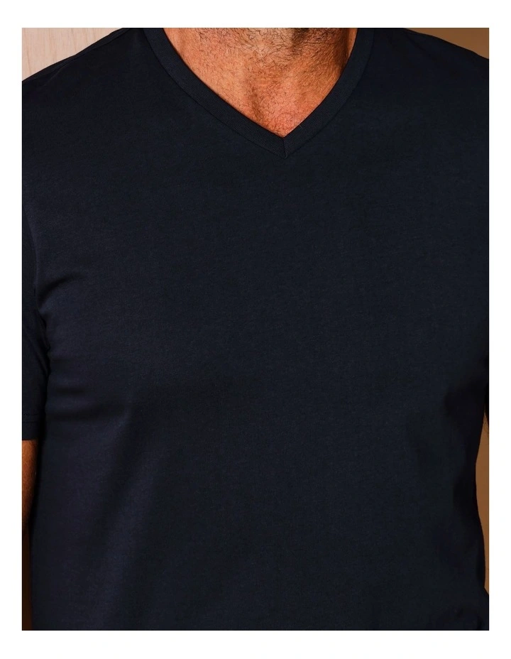 Reserve Brixton Plain V-Neck T-Shirt in Navy | MYER