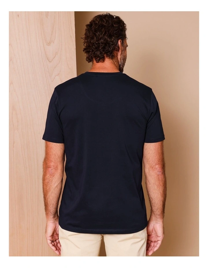 Reserve Brixton Plain V-Neck T-Shirt in Navy | MYER