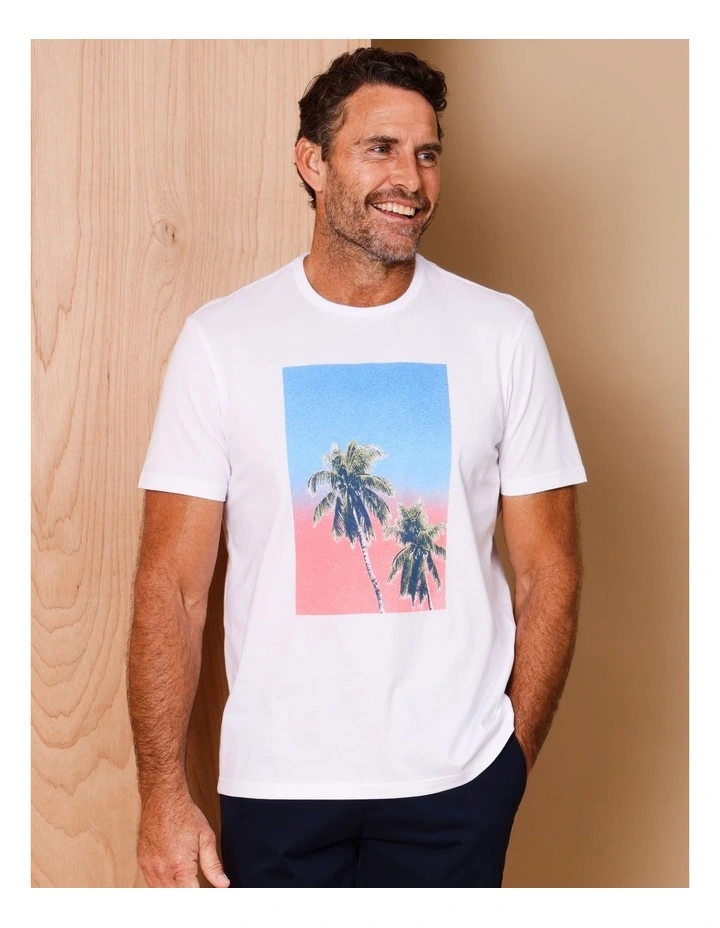 Keith Short Sleeve Print T-Shirt in White image 3
