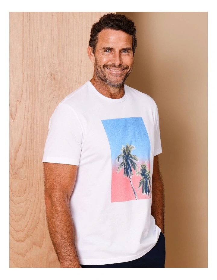 Keith Short Sleeve Print T-Shirt in White image 4