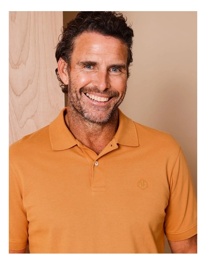 Essential Plain Polo in Orange image 2
