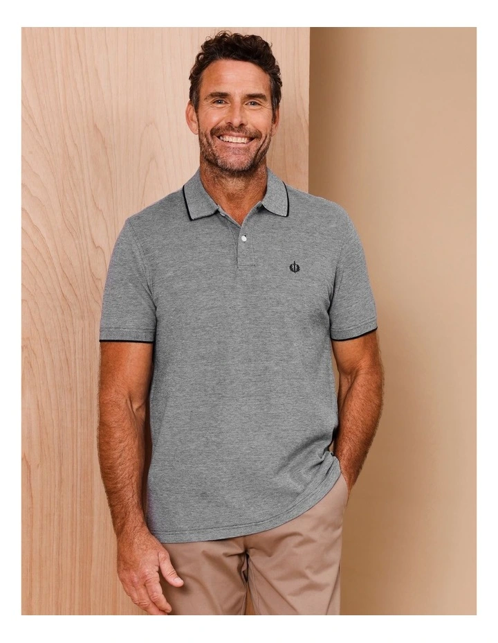 Baxter Plain Birdseye Polo in Navy image 3