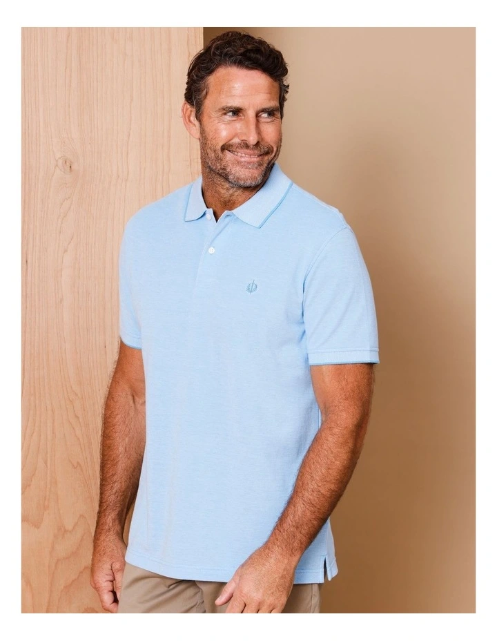 Baxter Plain Birdseye Polo in Light Blue image 1
