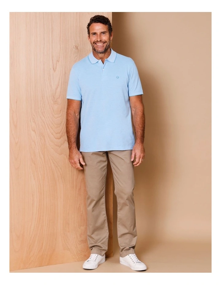 Baxter Plain Birdseye Polo in Light Blue image 3