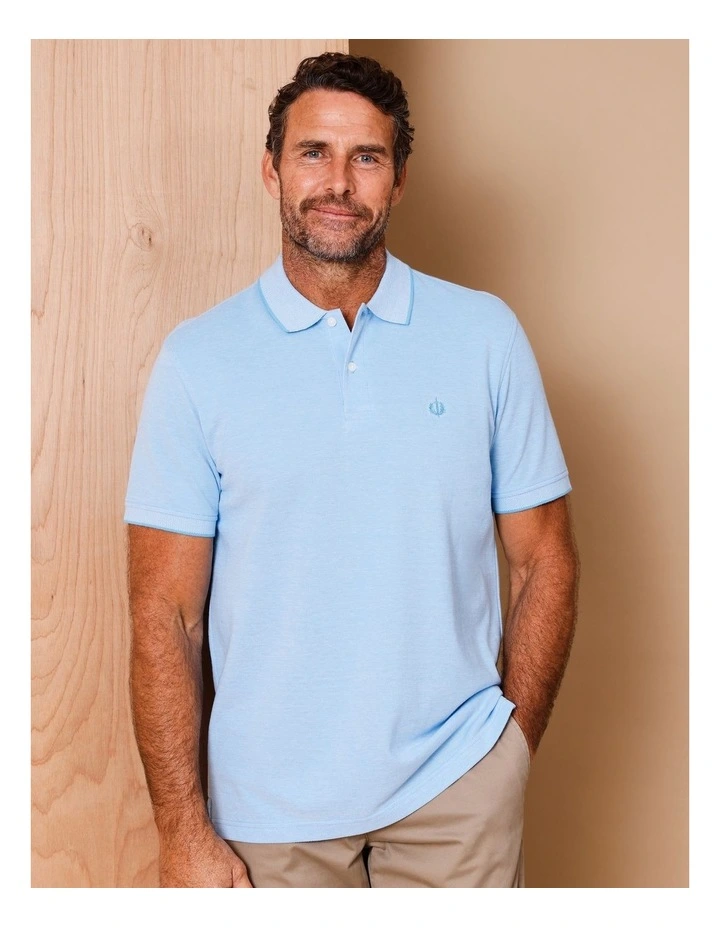 Baxter Plain Birdseye Polo in Light Blue image 4