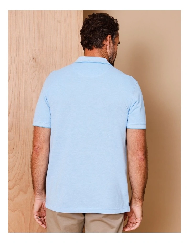Baxter Plain Birdseye Polo in Light Blue image 5