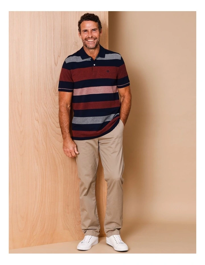 Sterling Short Sleeve Stripe Polo in Rust image 4