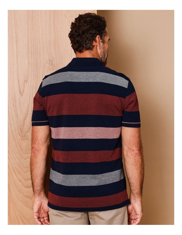 Sterling Short Sleeve Stripe Polo in Rust image 5