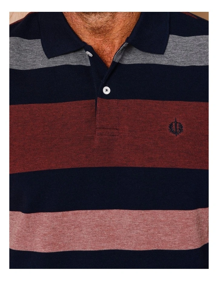 Sterling Short Sleeve Stripe Polo in Rust image 6