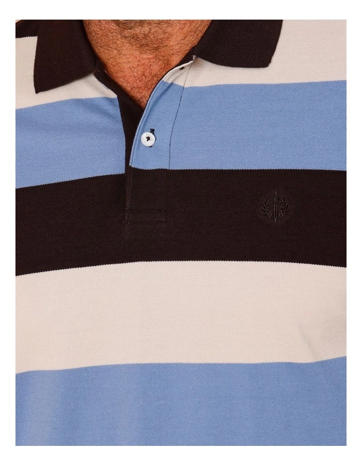 Banks Short Sleeve Stripe Polo in Chocolate image 6